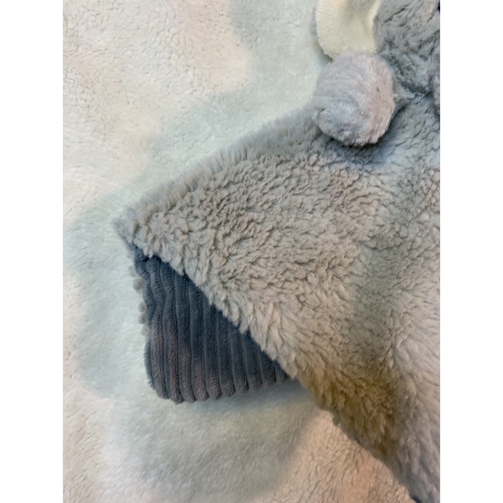 Maxx Marketing Gray Elephant Lovey Security Blanket Rattle Corduroy Plush Toy‎ - Picture 4 of 9